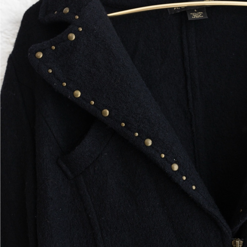 A. Giannetti Black 100% Wool Jacket with Gold Studded Accents - Women’s L - Picture 5 of 11